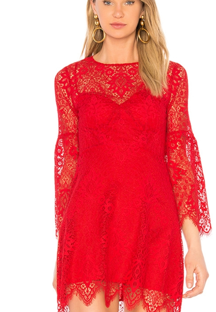 NWT BCBG MAXAZRIA Red Lace Dress US Size 4